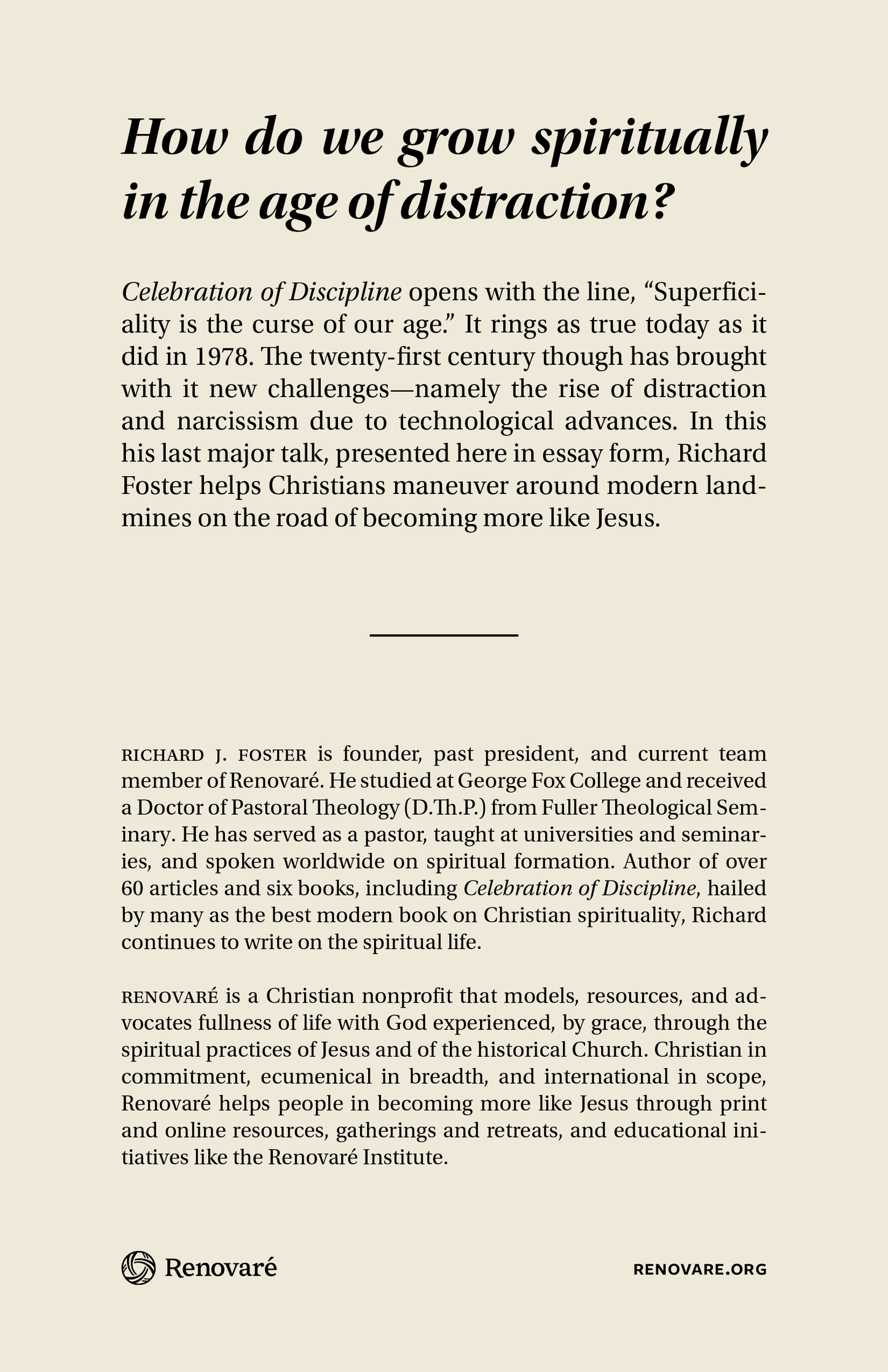 Casting a Vision: The Past and Future of Spiritual Formation by Richard J. Foster (Bulk)